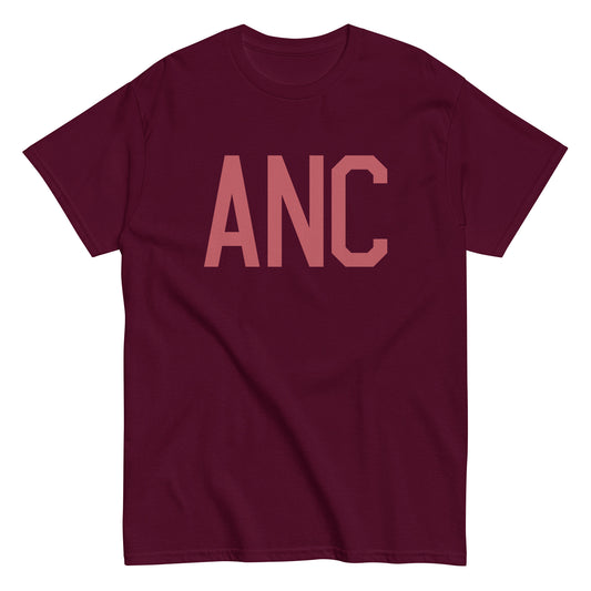 Aviation Enthusiast Men's Tee - Deep Pink Graphic • ANC Anchorage • YHM Designs - Image 01