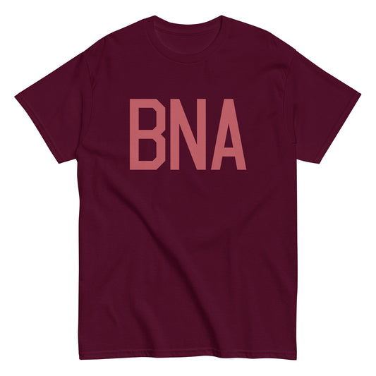 BNA Nashville Men's T-Shirt • Air Force Lettering in Deep Pink • YHM Designs - Image 01