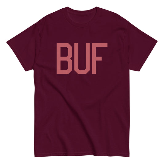 Aviation Enthusiast Men's Tee - Deep Pink Graphic • BUF Buffalo • YHM Designs - Image 01