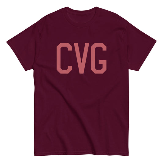 CVG Cincinnati Men's T-Shirt • Air Force Lettering in Deep Pink • YHM Designs - Image 01
