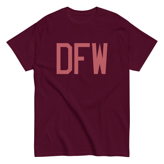 DFW Dallas Men's T-Shirt • Air Force Lettering in Deep Pink • YHM Designs - Image 01