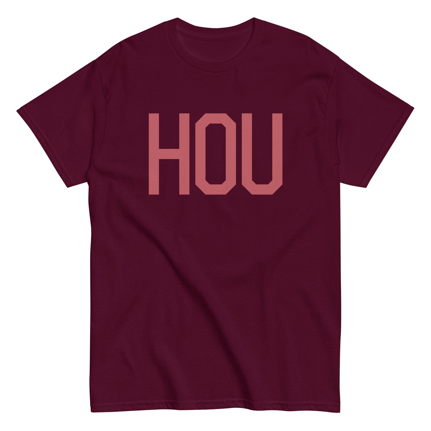Aviation Enthusiast Men's Tee - Deep Pink Graphic • HOU Houston • YHM Designs - Image 01
