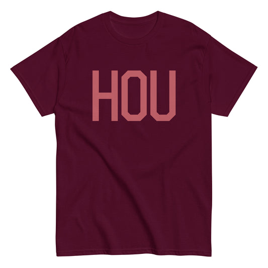 Aviation Enthusiast Men's Tee - Deep Pink Graphic • HOU Houston • YHM Designs - Image 01