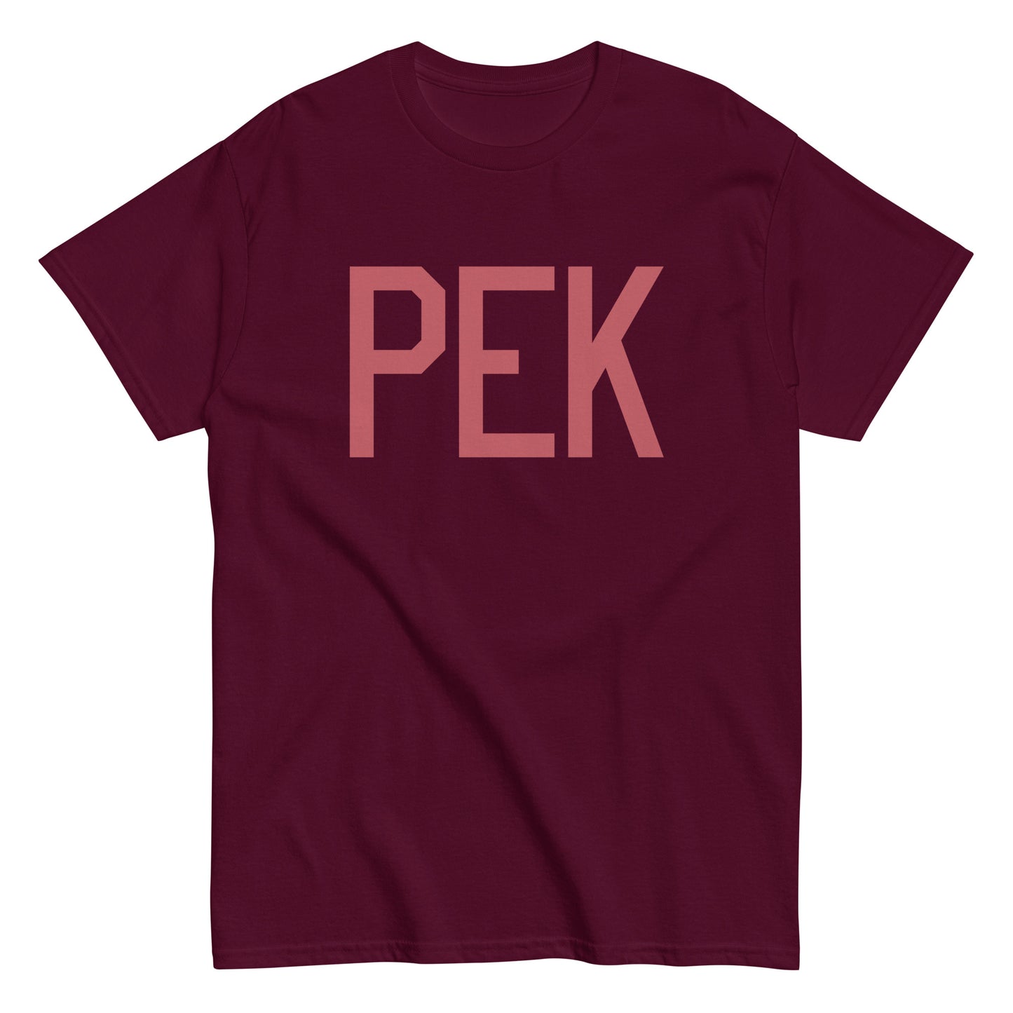 Aviation Enthusiast Men's Tee - Deep Pink Graphic • PEK Beijing • YHM Designs - Image 01