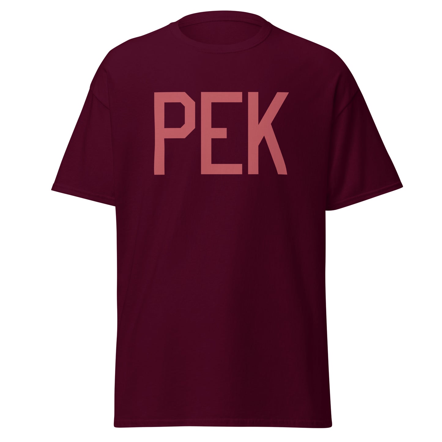 Aviation Enthusiast Men's Tee - Deep Pink Graphic • PEK Beijing • YHM Designs - Image 05