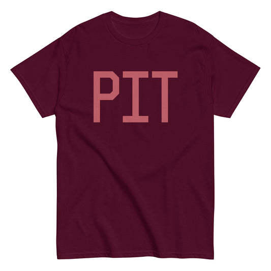 Aviation Enthusiast Men's Tee - Deep Pink Graphic • PIT Pittsburgh • YHM Designs - Image 01