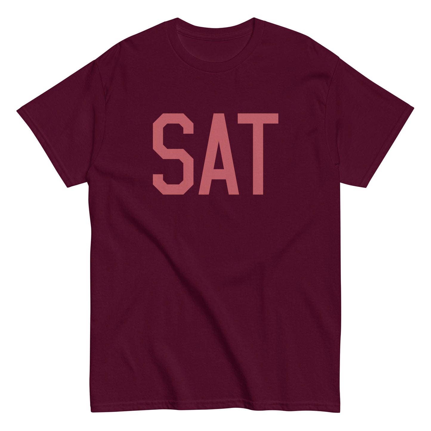 Aviation Enthusiast Men's Tee - Deep Pink Graphic • SAT San Antonio • YHM Designs - Image 01