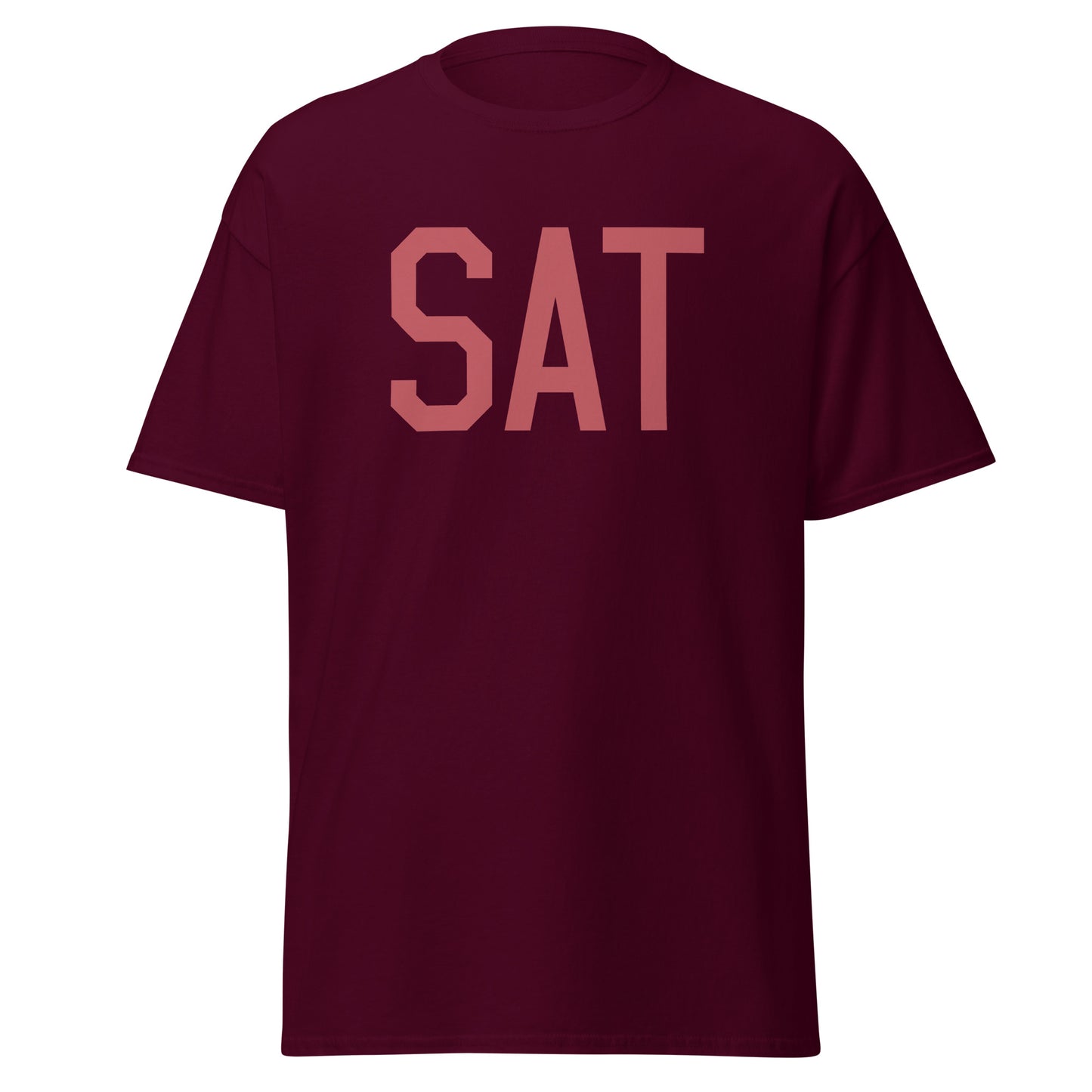 Aviation Enthusiast Men's Tee - Deep Pink Graphic • SAT San Antonio • YHM Designs - Image 05