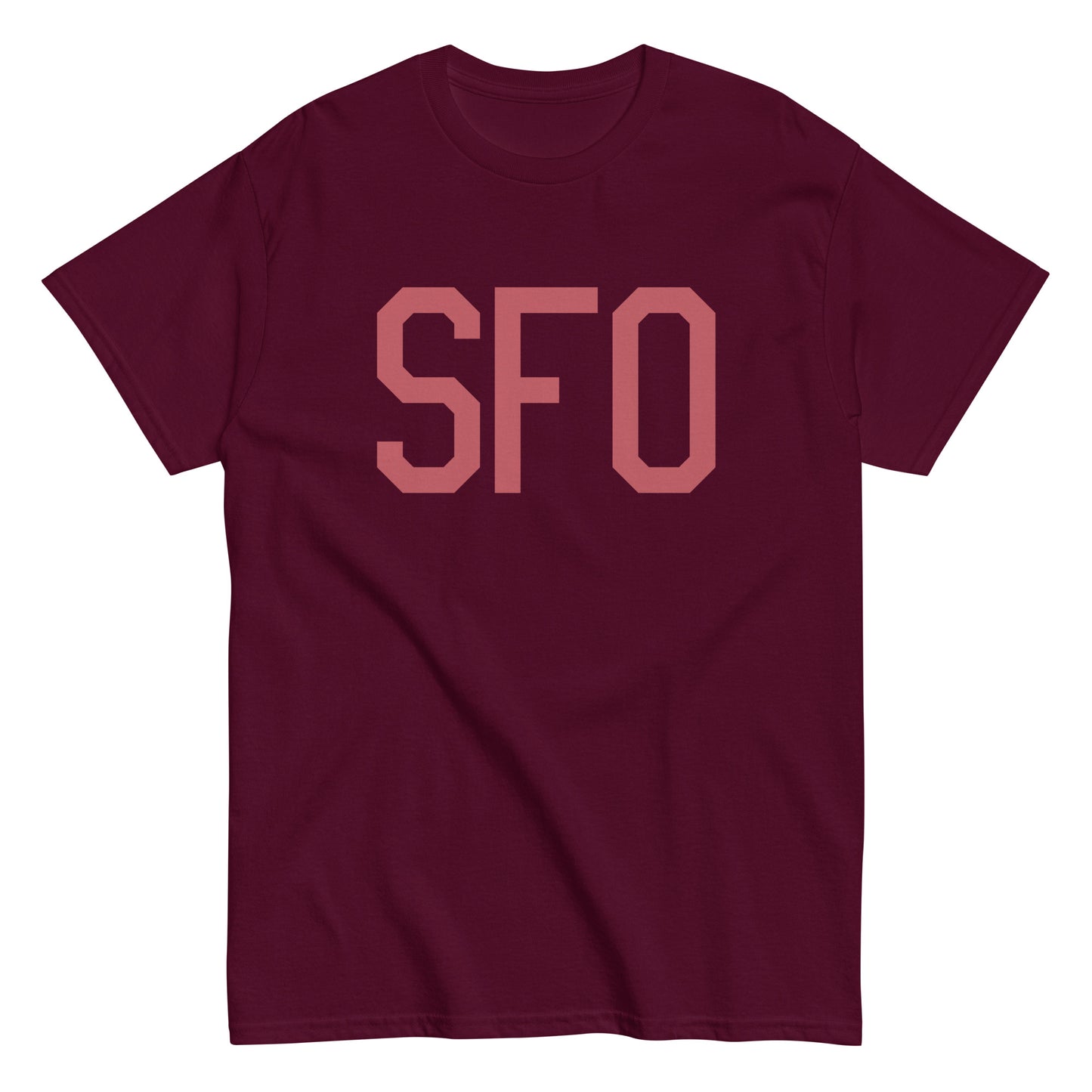Aviation Enthusiast Men's Tee - Deep Pink Graphic • SFO San Francisco • YHM Designs - Image 01