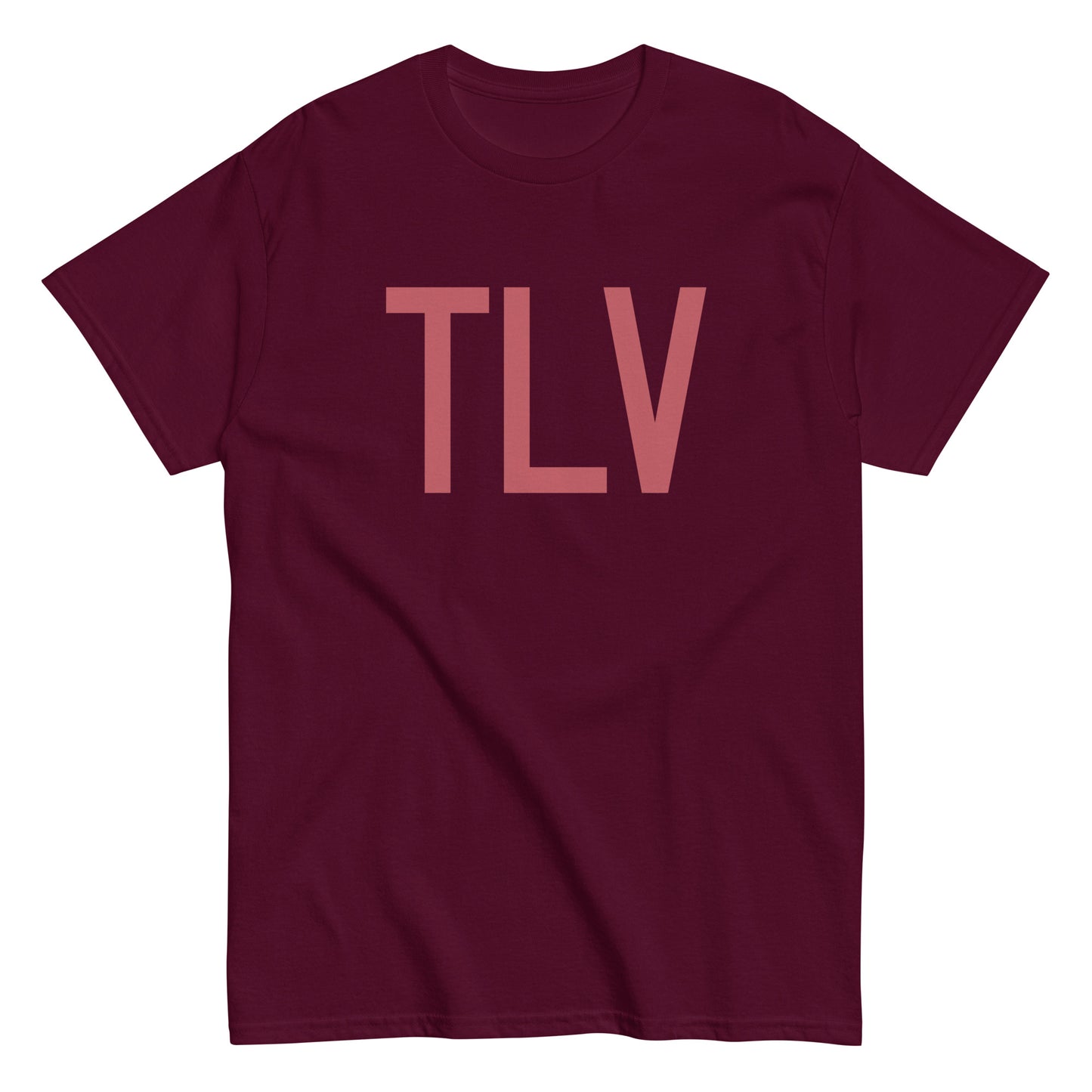 TLV Tel Aviv Men's T-Shirt • Air Force Lettering in Deep Pink • YHM Designs - Image 01