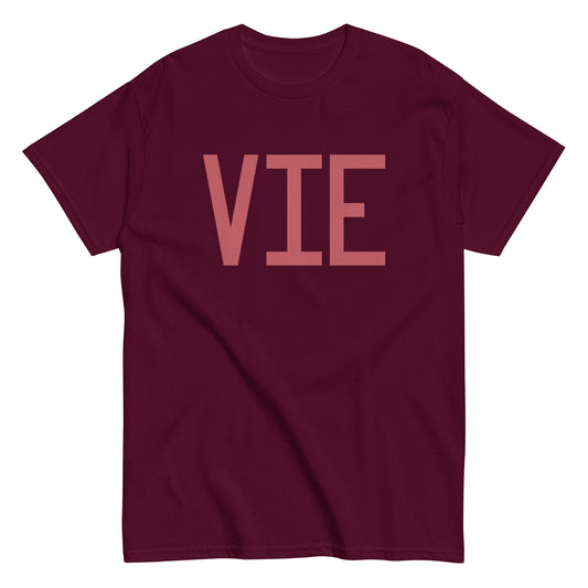 VIE Vienna Men's T-Shirt • Air Force Lettering in Deep Pink • YHM Designs - Image 01