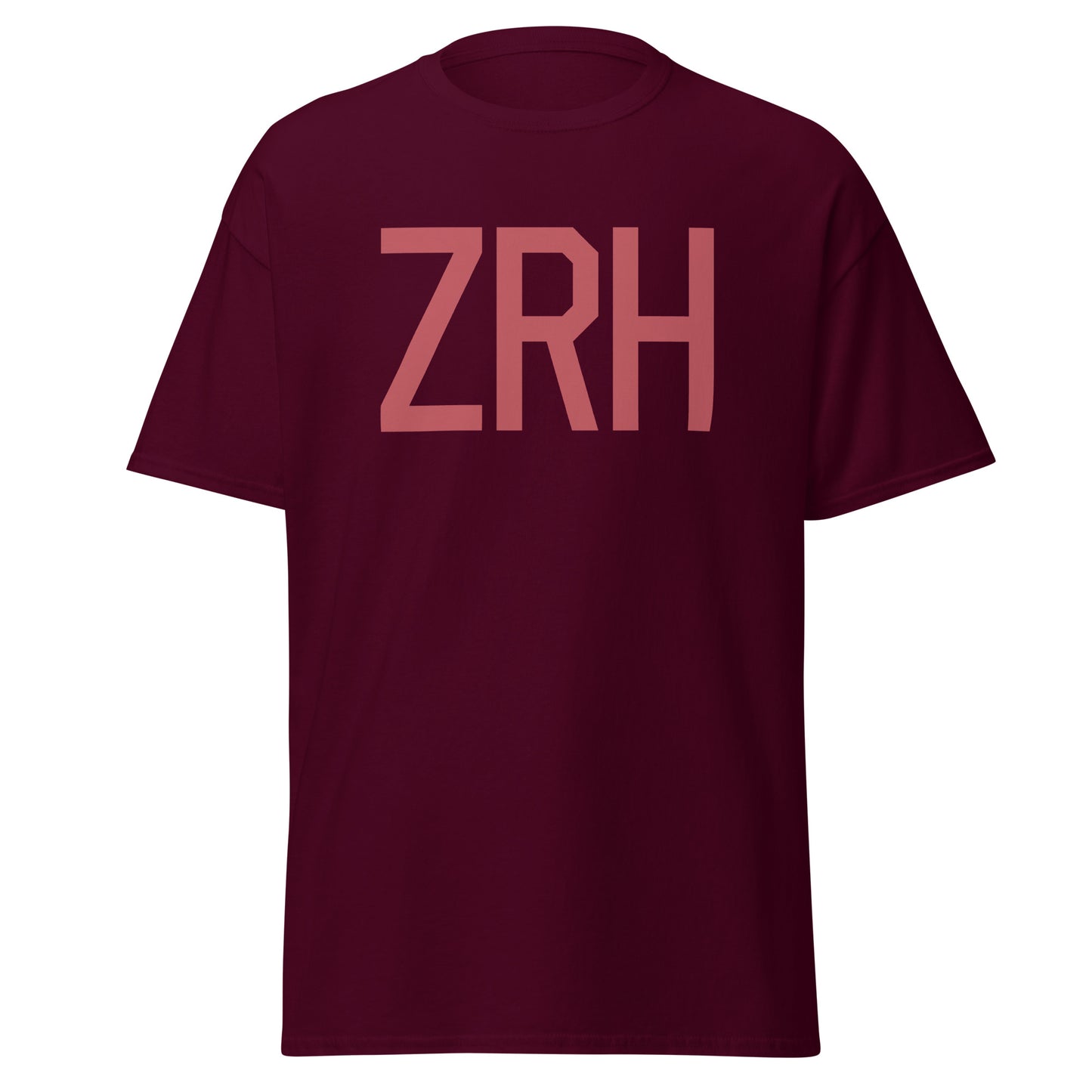 Aviation Enthusiast Men's Tee - Deep Pink Graphic • ZRH Zurich • YHM Designs - Image 05