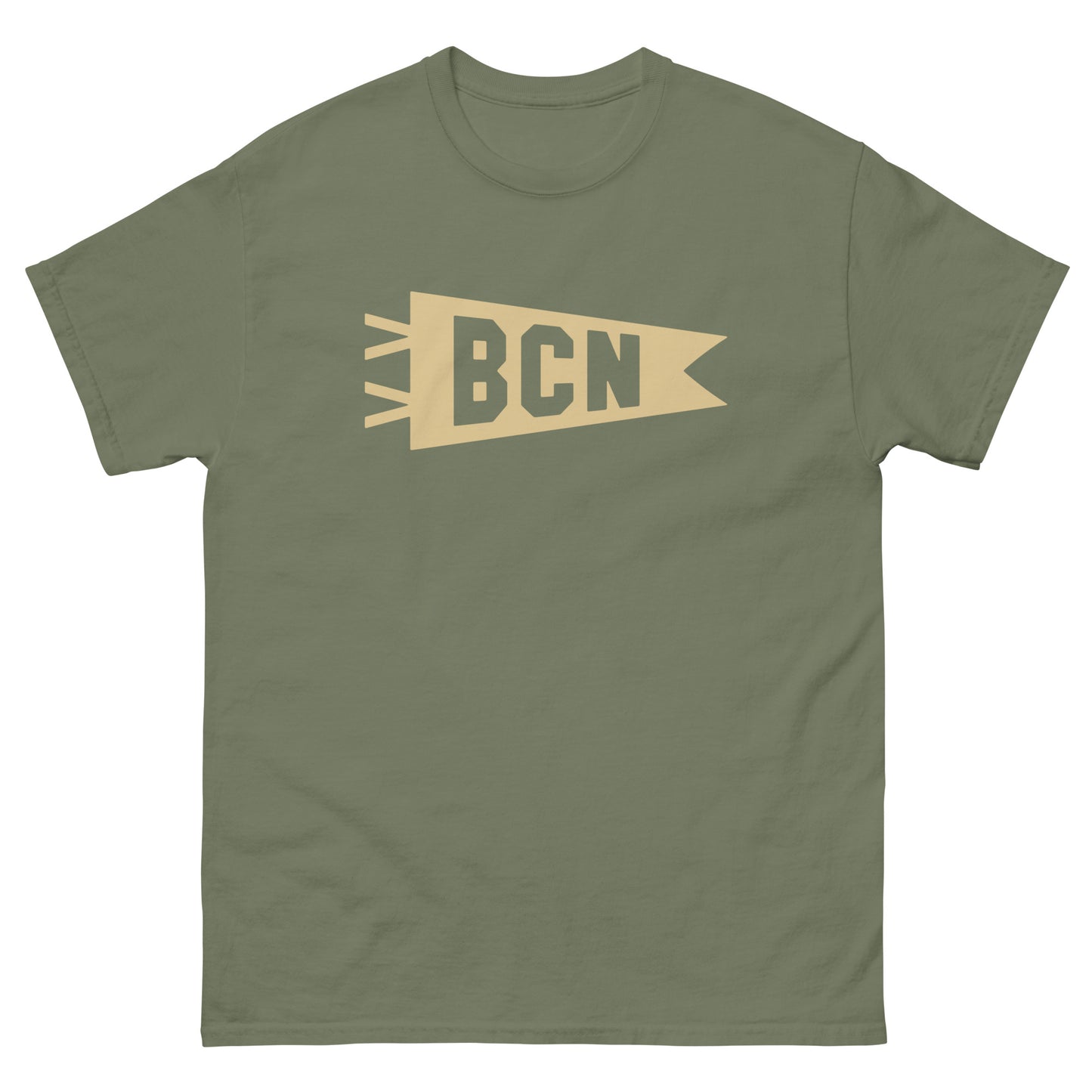 Airport Code Men's T-Shirt - Brown Graphic • BCN Barcelona • YHM Designs - Image 01