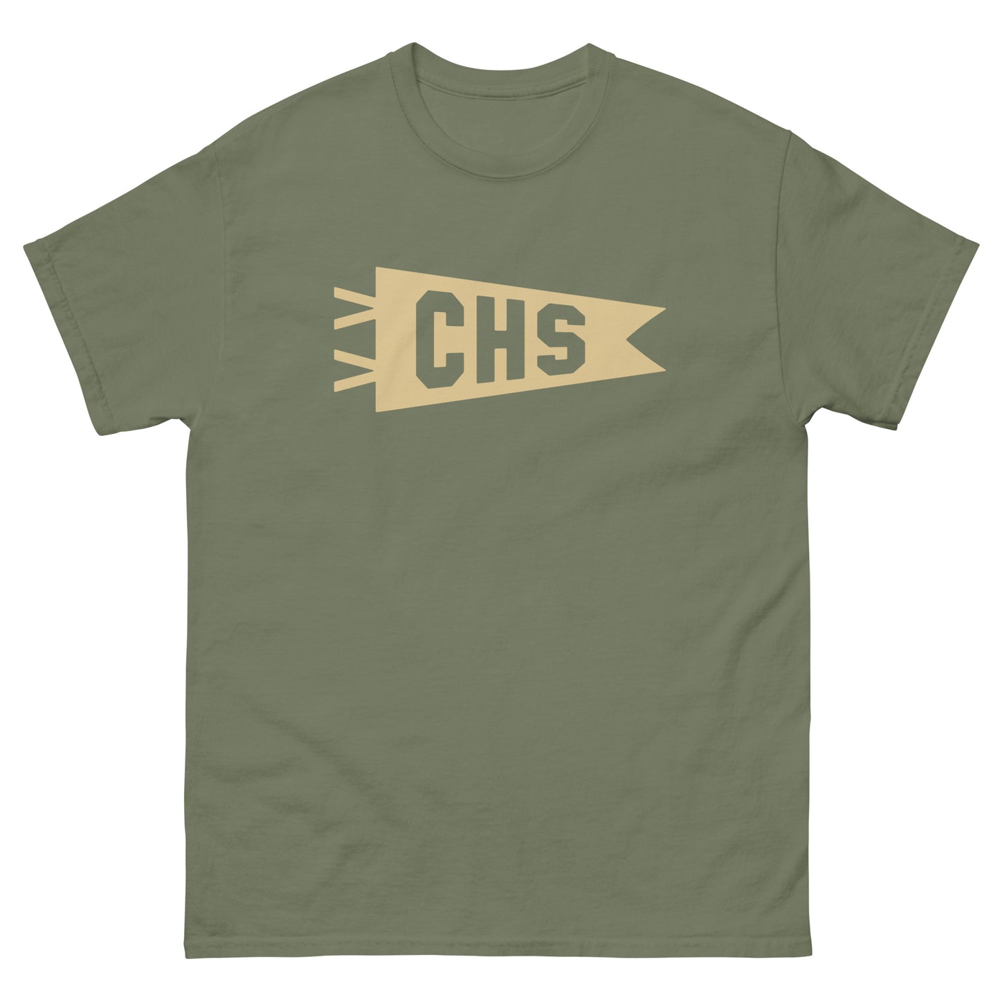 Airport Code Men's T-Shirt - Brown Graphic • CHS Charleston • YHM Designs - Image 01