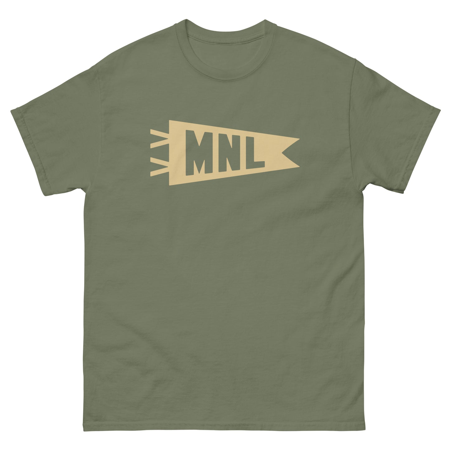 Airport Code Men's T-Shirt - Brown Graphic • MNL Manila Souvenir • YHM Designs - Image 01