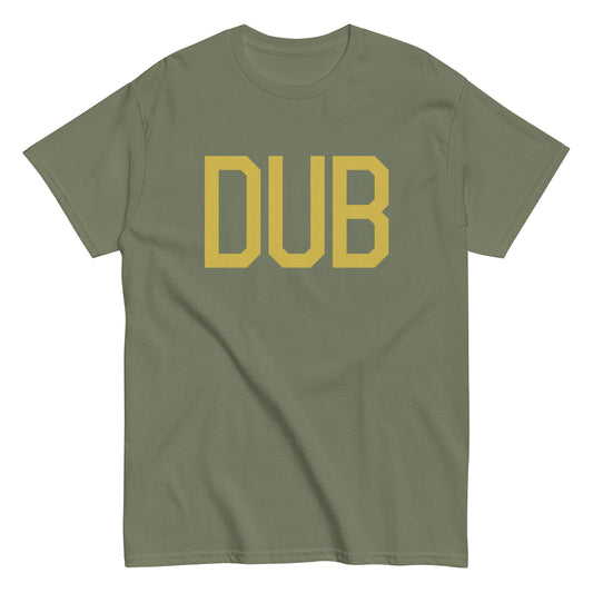 DUB Dublin Men's T-Shirt • Air Force Lettering in Old Gold • YHM Designs - Image 02