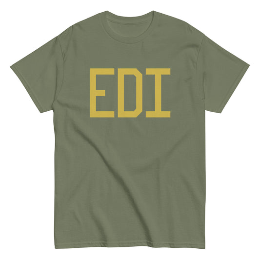 EDI Edinburgh Men's T-Shirt • Air Force Lettering in Old Gold • YHM Designs - Image 02