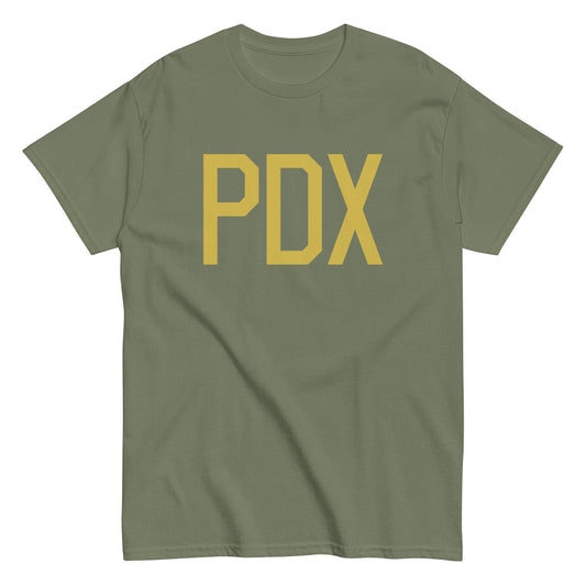 Aviation Enthusiast Men's Tee - Old Gold Graphic • PDX Portland • YHM Designs - Image 02
