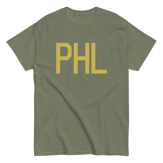 Aviation Enthusiast Men's Tee - Old Gold Graphic • PHL Philadelphia • YHM Designs - Image 02