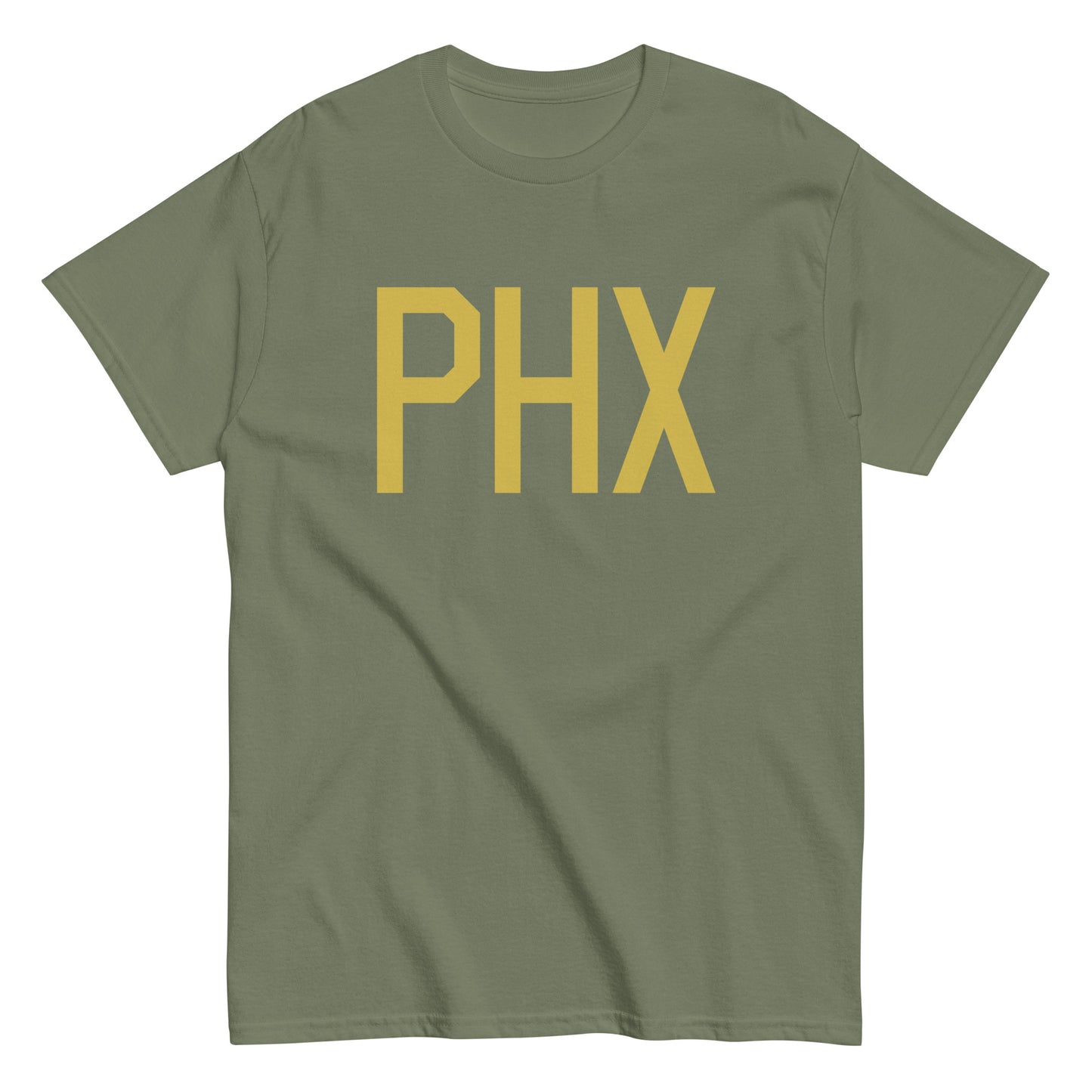 Aviation Enthusiast Men's Tee - Old Gold Graphic • PHX Phoenix • YHM Designs - Image 02