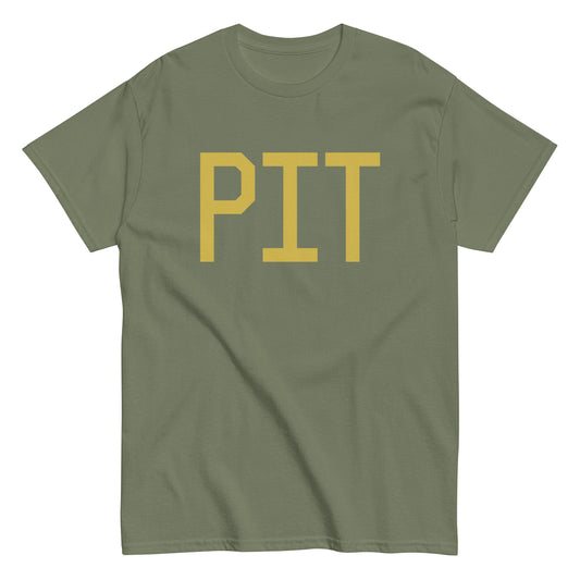 Aviation Enthusiast Men's Tee - Old Gold Graphic • PIT Pittsburgh • YHM Designs - Image 02
