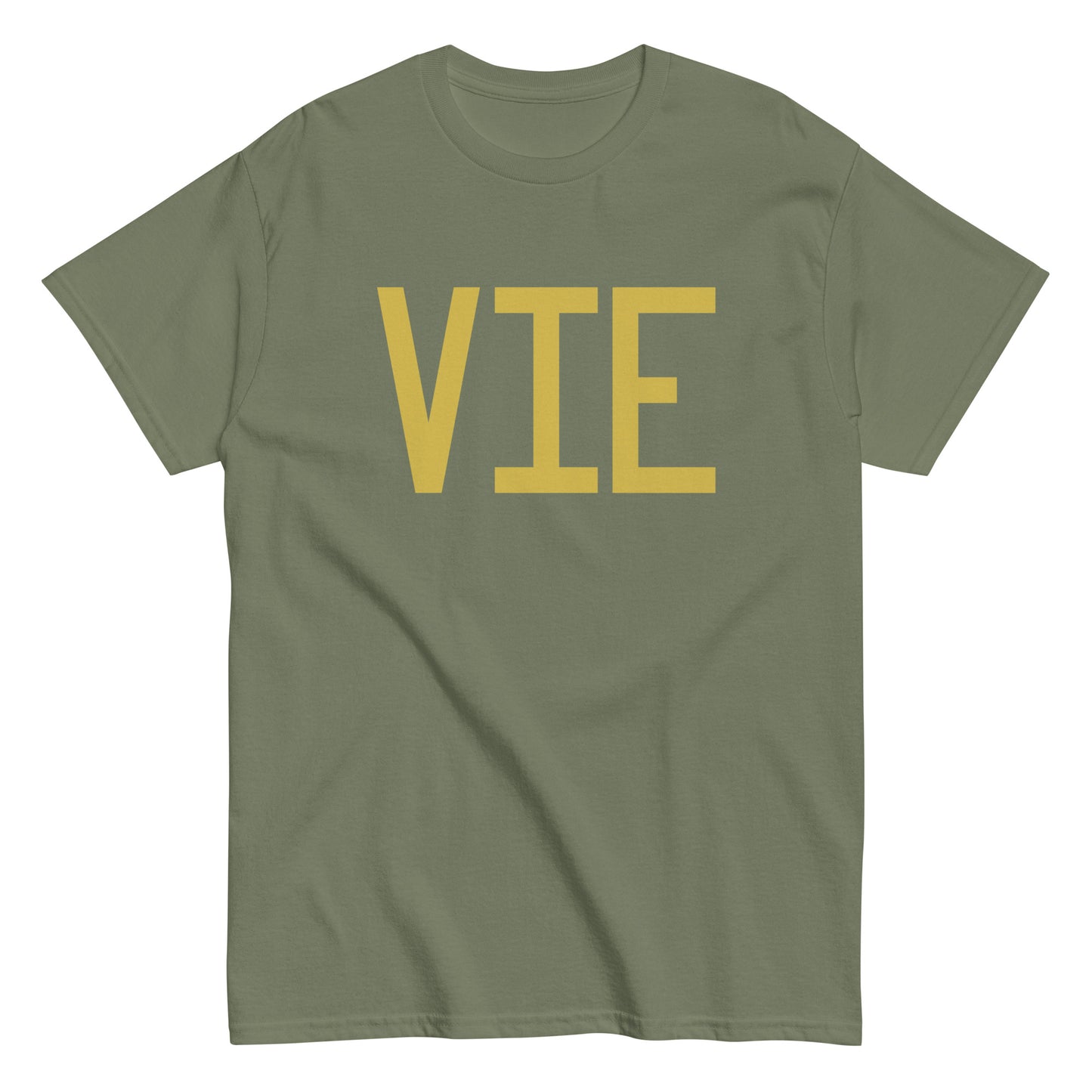 Aviation Enthusiast Men's Tee - Old Gold Graphic • VIE Vienna • YHM Designs - Image 02