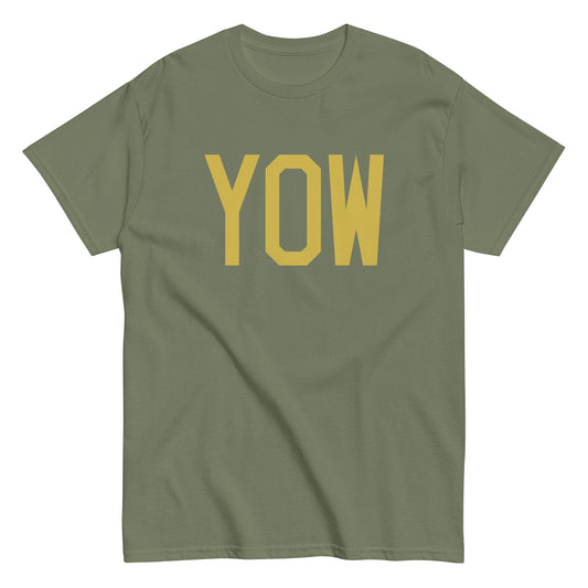 YOW Ottawa Men's T-Shirt • Air Force Lettering in Old Gold • YHM Designs - Image 02