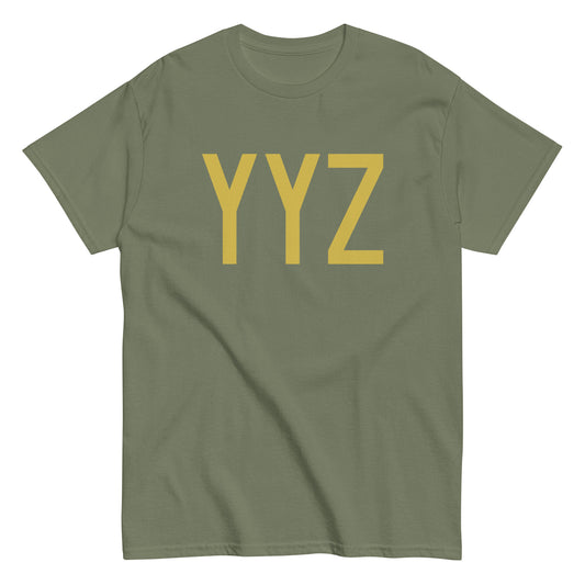 YYZ Toronto Men's T-Shirt • Air Force Lettering in Old Gold • YHM Designs - Image 02