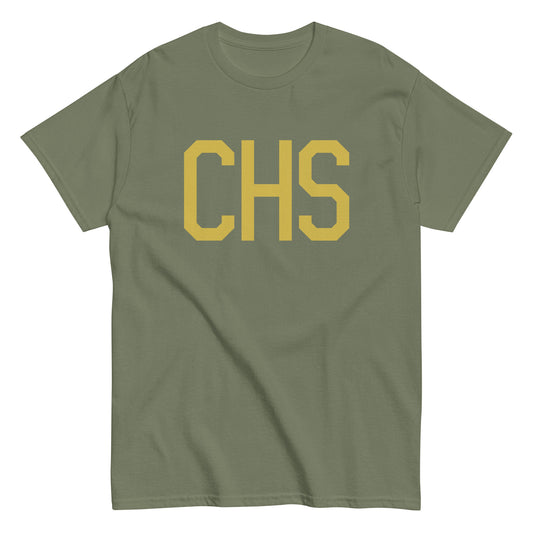 CHS Charleston Men's T-Shirt • Air Force Lettering in Old Gold • YHM Designs - Image 02