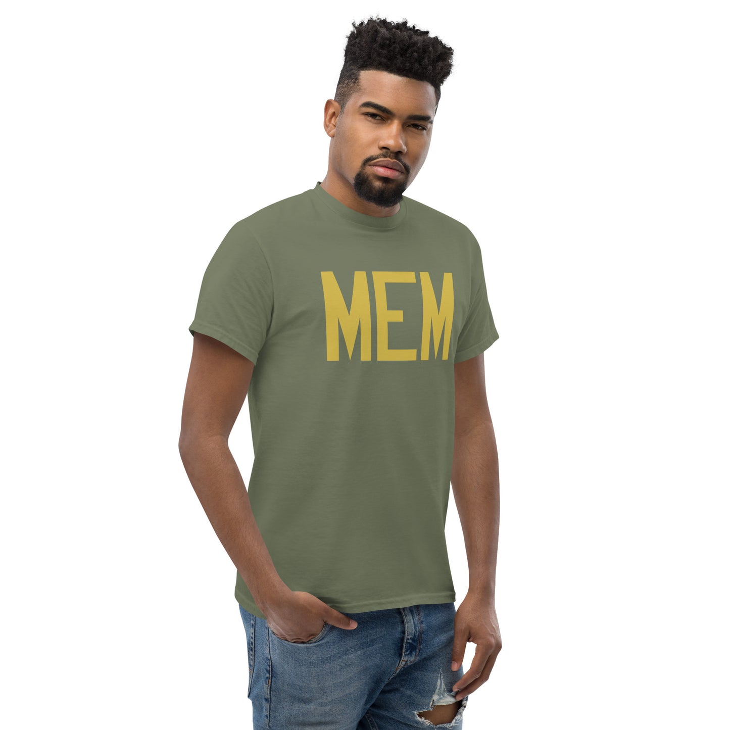 Aviation Enthusiast Men's Tee - Old Gold Graphic • MEM Memphis • YHM Designs - Image 08