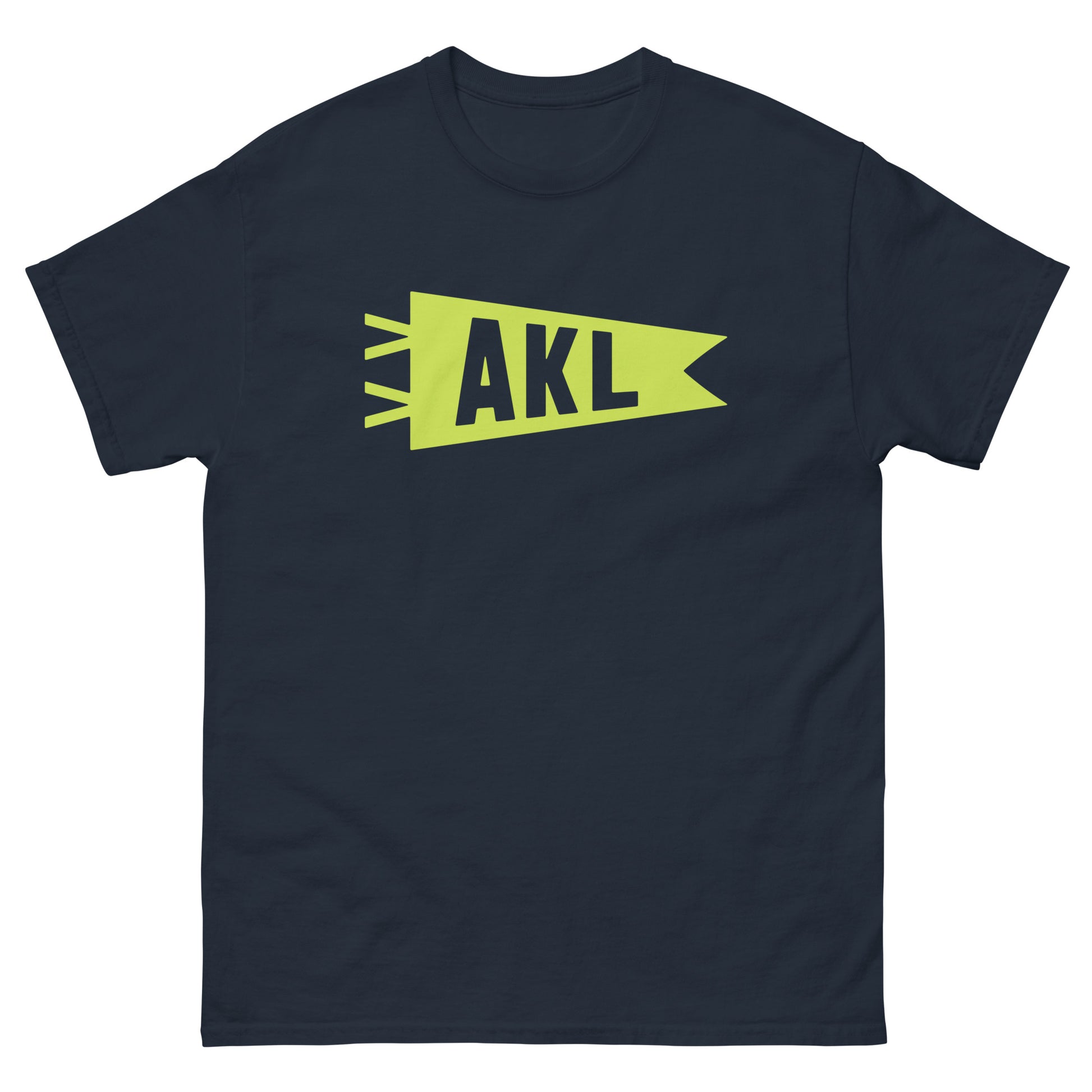 AKL Auckland Men's T-Shirt • Banner Design in Green • YHM Designs - Image 01