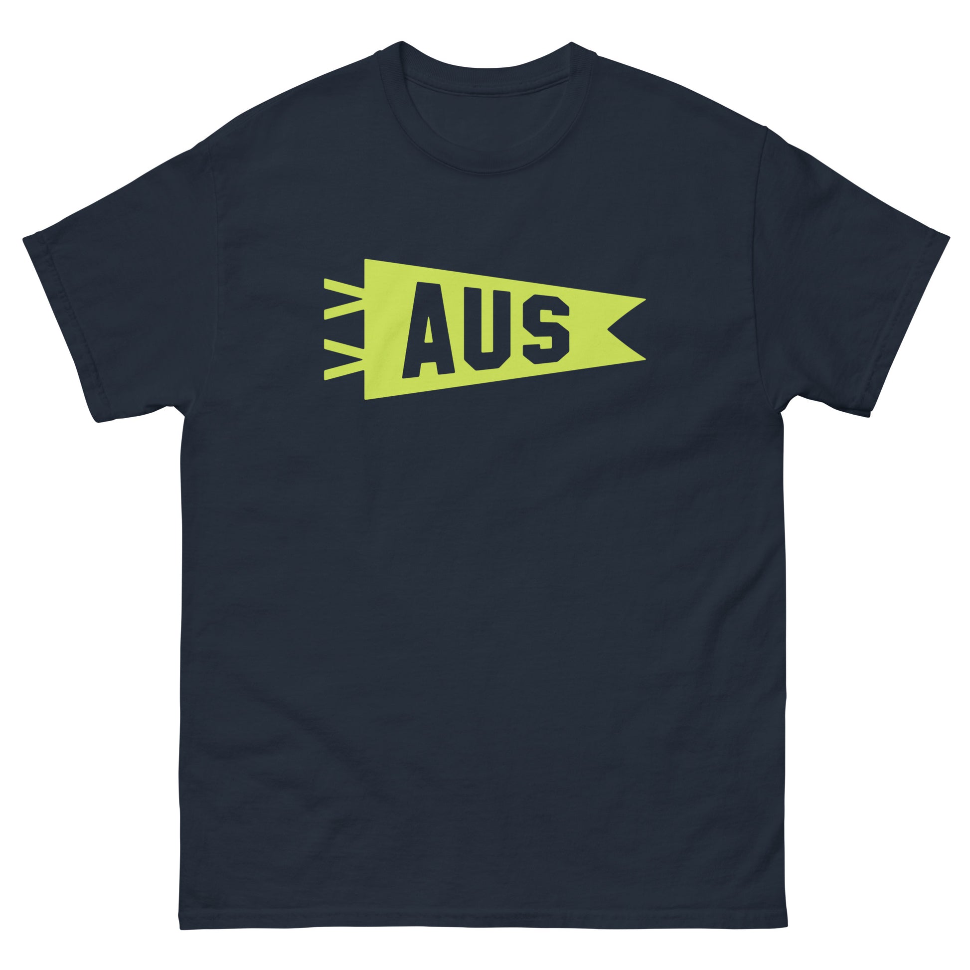 Airport Code Men's T-Shirt - Green Graphic • AUS Austin • YHM Designs - Image 01