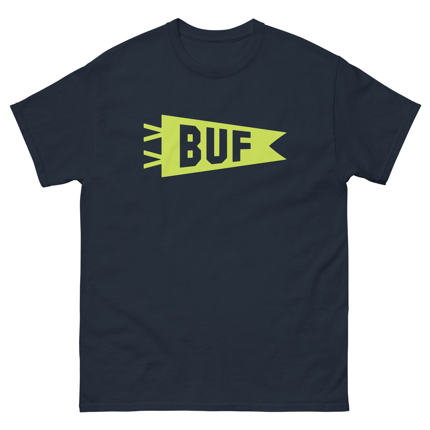 Airport Code Men's T-Shirt - Green Graphic • BUF Buffalo • YHM Designs - Image 01