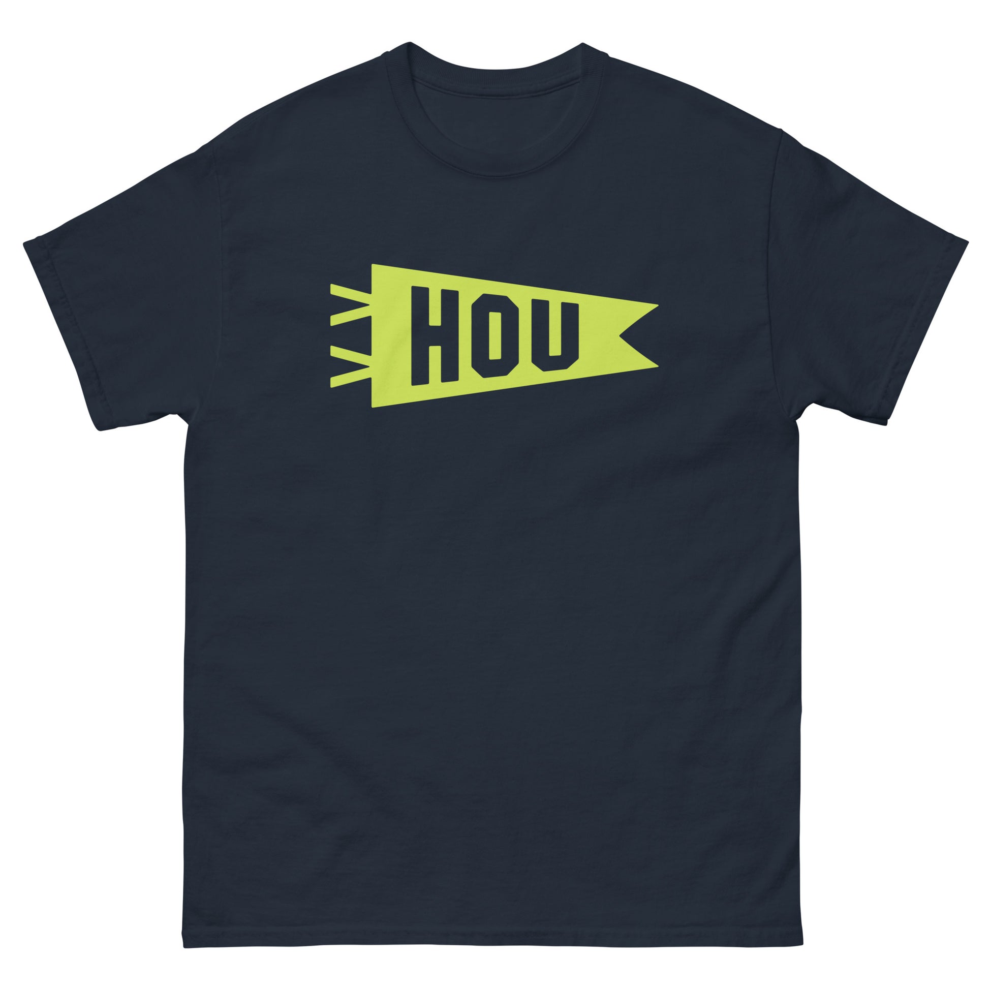 Airport Code Men's T-Shirt - Green Graphic • HOU Houston • YHM Designs - Image 01