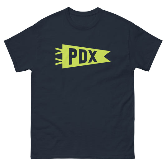 Airport Code Men's T-Shirt - Green Graphic • PDX Portland • YHM Designs - Image 01