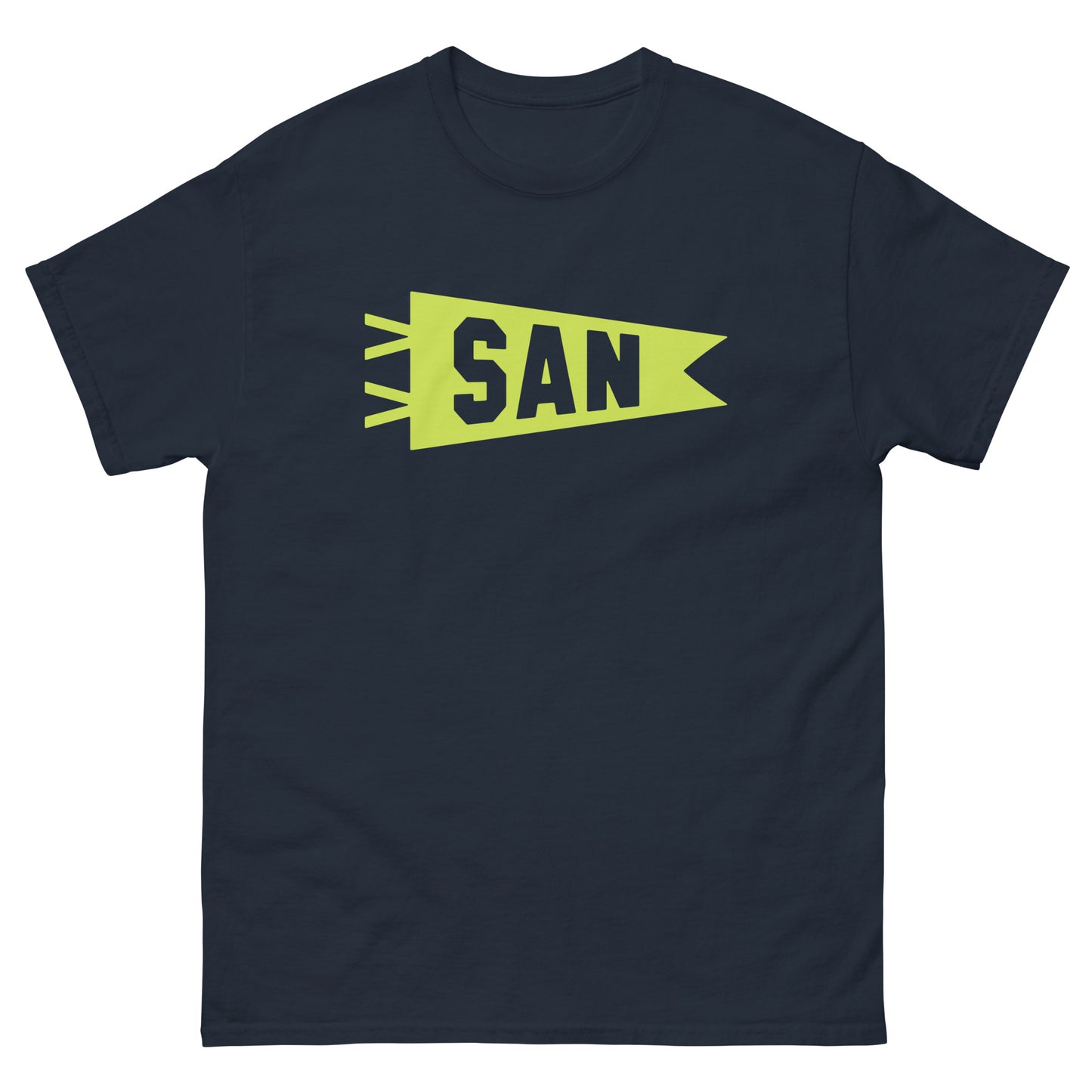 Airport Code Men's T-Shirt - Green Graphic • SAN San Diego • YHM Designs - Image 01