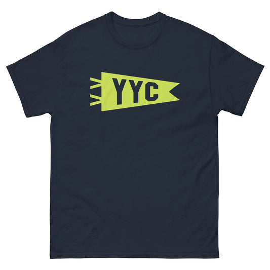 YYC Calgary Men's T-Shirt • Banner Design in Green • YHM Designs - Image 01