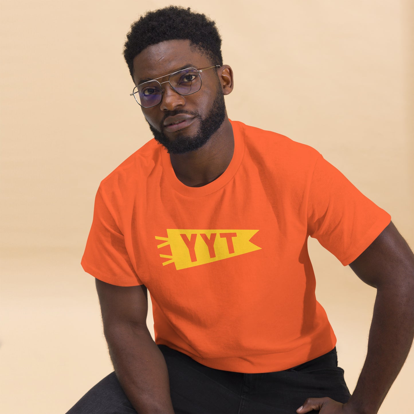 Airport Code Men's T-Shirt - Yellow Graphic • YYT St. John's Souvenir • YHM Designs - Image 08