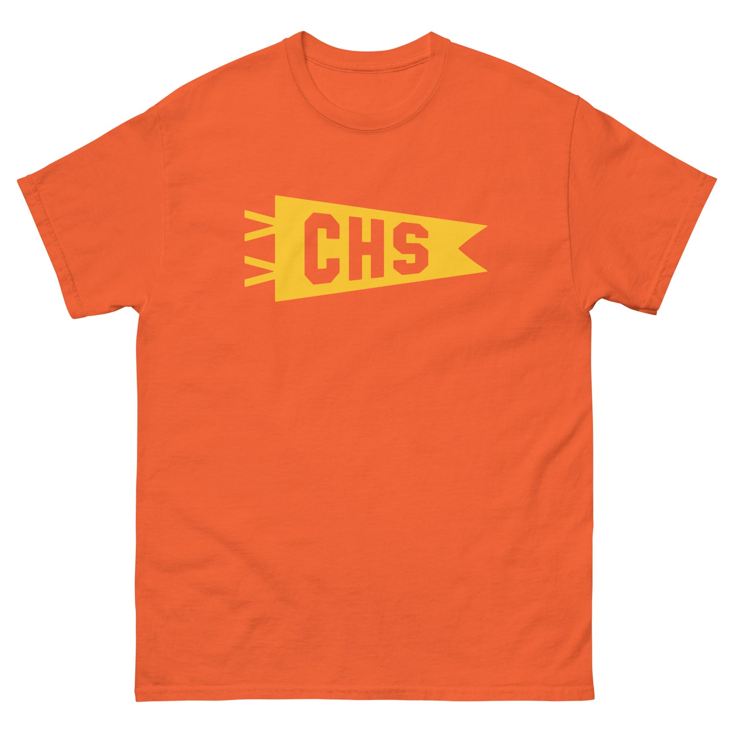 Airport Code Men's T-Shirt - Yellow Graphic • CHS Charleston • YHM Designs - Image 02