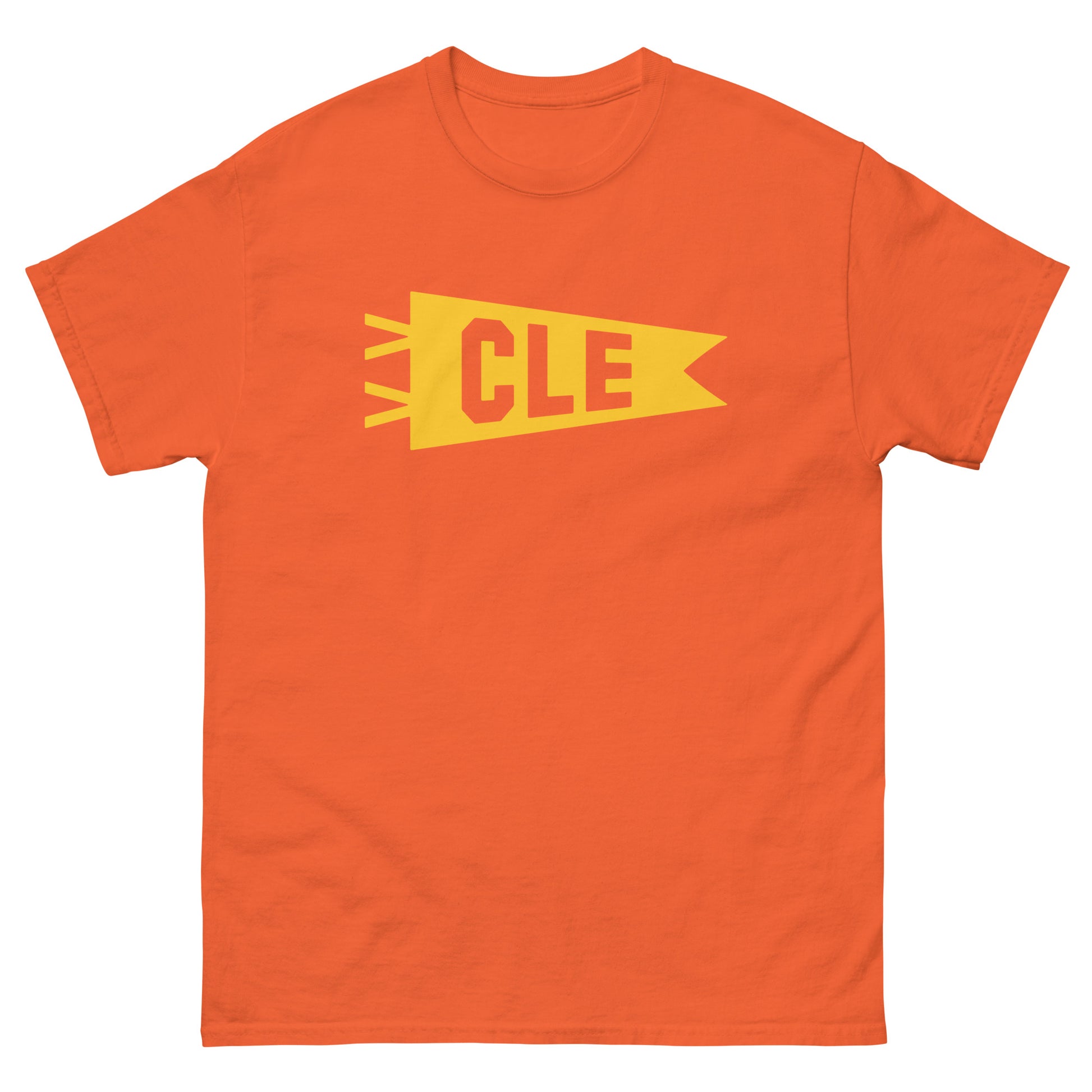 Airport Code Men's T-Shirt - Yellow Graphic • CLE Cleveland • YHM Designs - Image 02