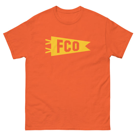 FCO Rome Men's T-Shirt • Banner Design in Yellow • YHM Designs - Image 02