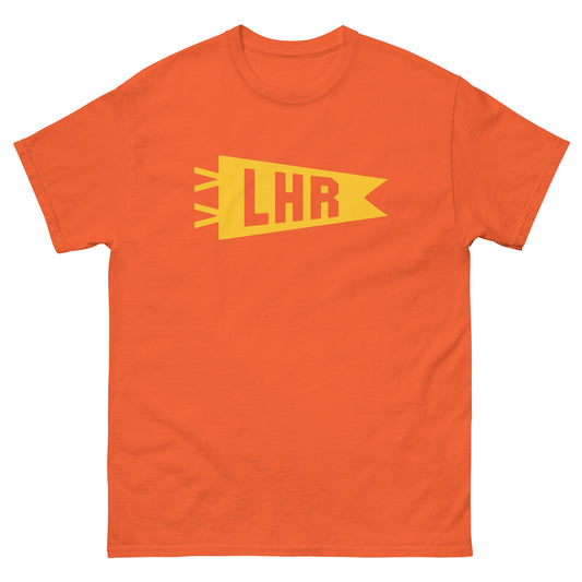 LHR London Men's T-Shirt • Banner Design in Yellow • YHM Designs - Image 02