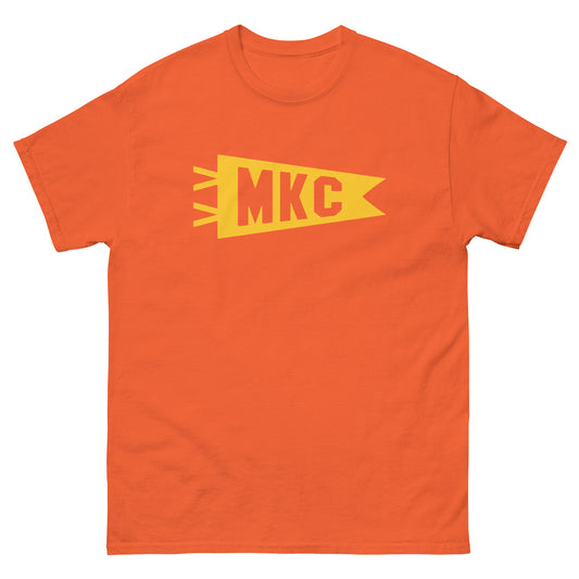 Airport Code Men's T-Shirt - Yellow Graphic • MKC Kansas City • YHM Designs - Image 02