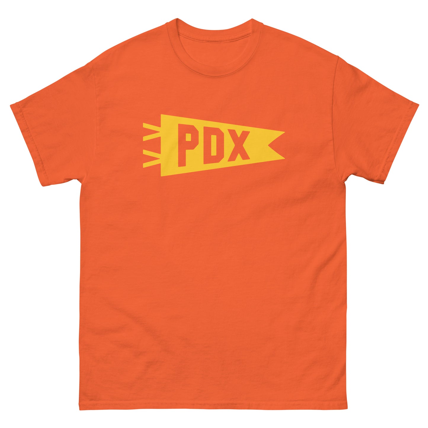 Airport Code Men's T-Shirt - Yellow Graphic • PDX Portland • YHM Designs - Image 02
