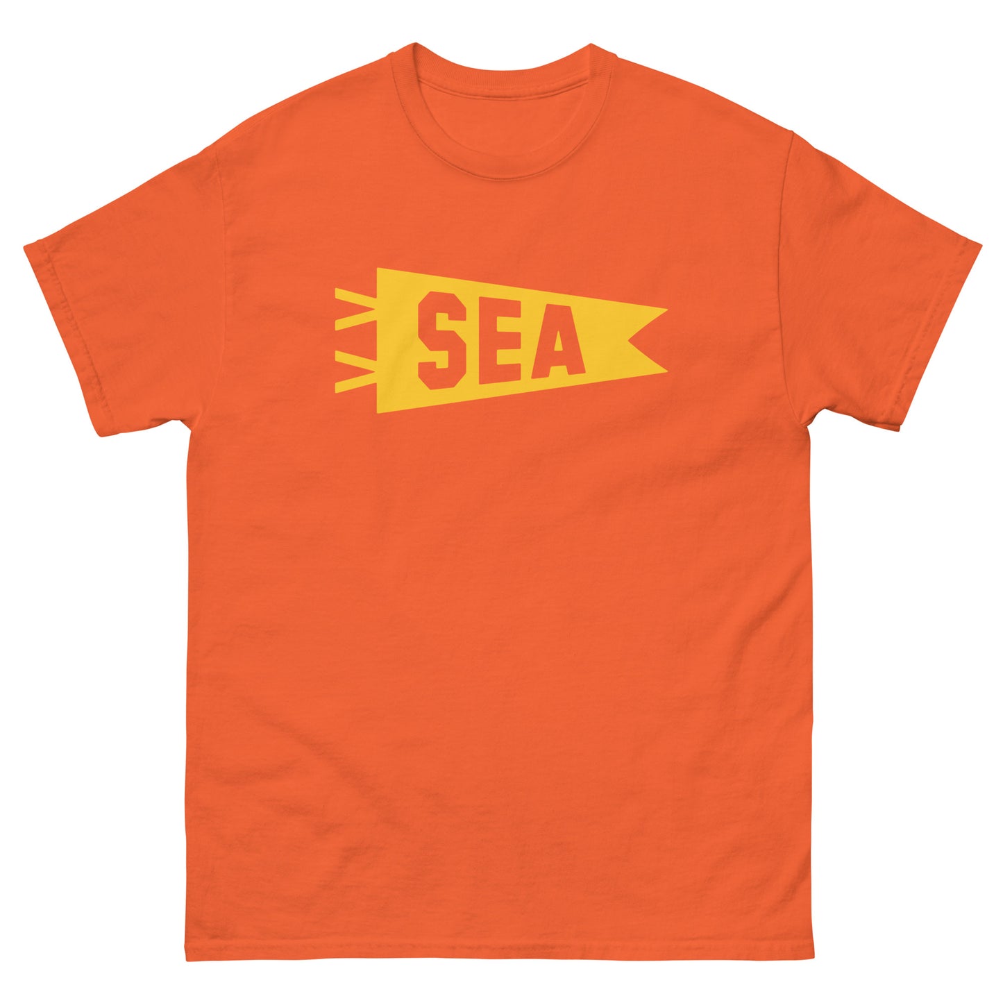 Airport Code Men's T-Shirt - Yellow Graphic • SEA Seattle • YHM Designs - Image 02
