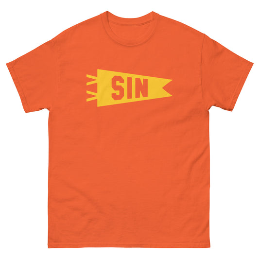 Airport Code Men's T-Shirt - Yellow Graphic • SIN Singapore • YHM Designs - Image 02