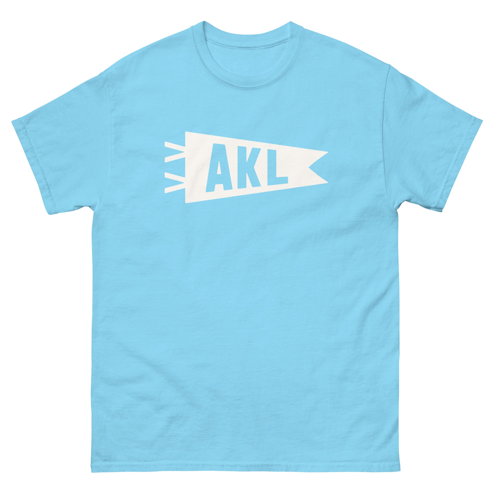 AKL Auckland Men's T-Shirt • Banner Design in White • YHM Designs - Image 02