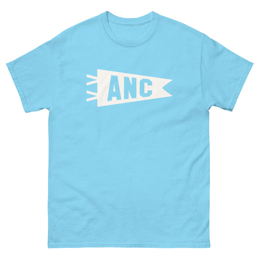 Airport Code Men's T-Shirt - White Graphic • ANC Anchorage • YHM Designs - Image 02