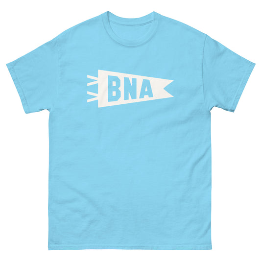 BNA Nashville Men's T-Shirt • Banner Design in White • YHM Designs - Image 02