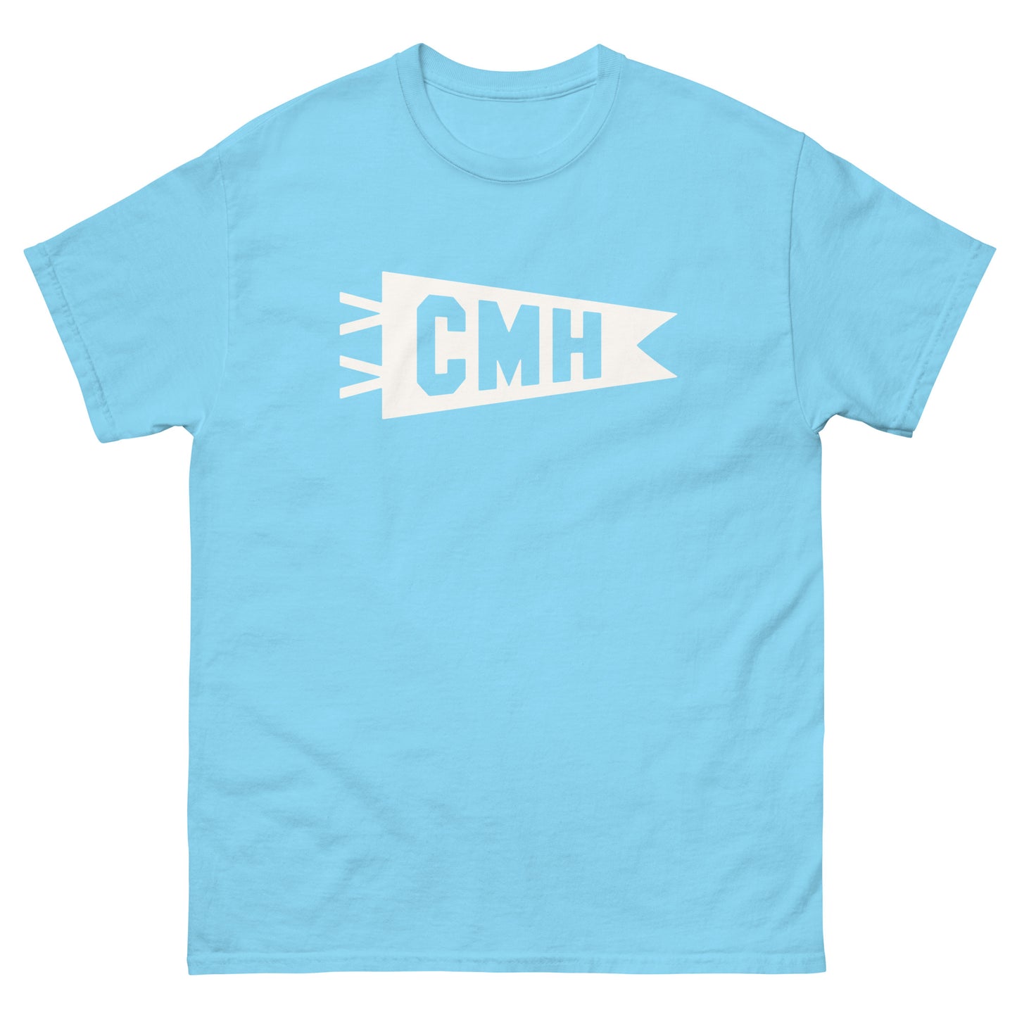 Airport Code Men's T-Shirt - White Graphic • CMH Columbus • YHM Designs - Image 02